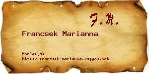 Francsek Marianna névjegykártya